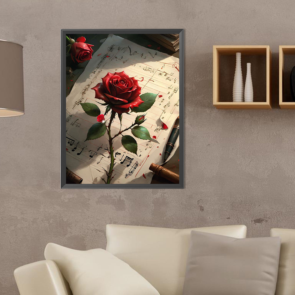 Red Rose - Full Round Drill Diamond Painting 30*40CM