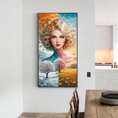 Four Seasons Woman - Full Round Drill Diamond Painting 40*75CM