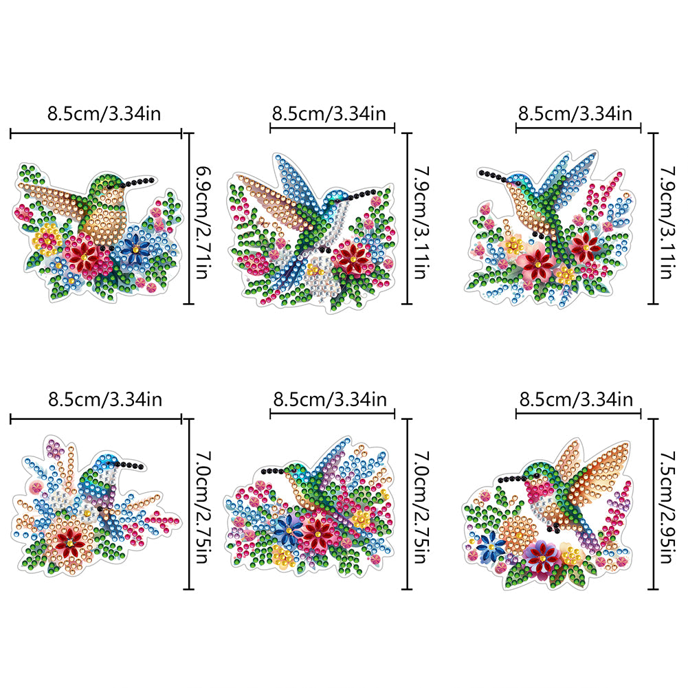 Special Shape Hummingbird Diamond Painting Cartoon Fridge Magnetic Stickers