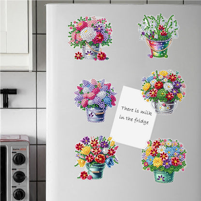 Special Shape Flower Barrel Diamond Painting Cartoon Fridge Magnetic Stickers