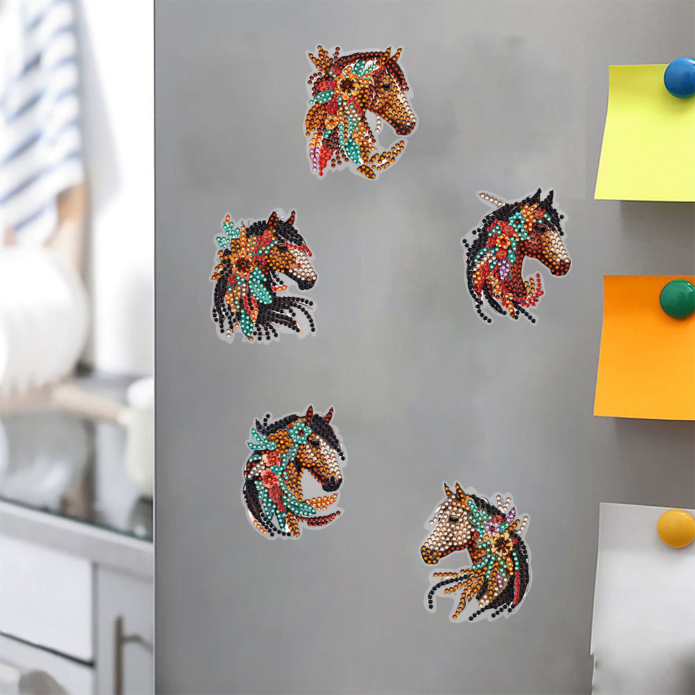 Special Shape Long Haired Horse Diamond Painting Fridge Magnetic Stickers