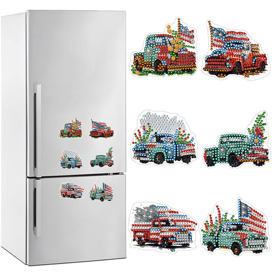 Special Shape American Car Diamond Painting Cartoon Fridge Magnetic Stickers