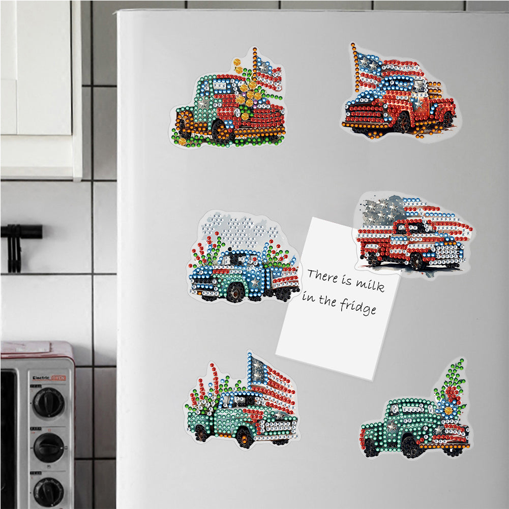 Special Shape American Car Diamond Painting Cartoon Fridge Magnetic Stickers
