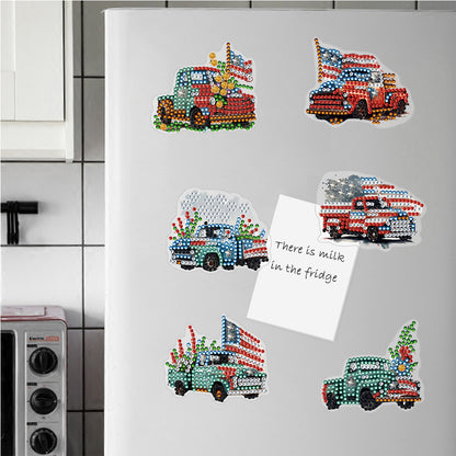 Special Shape American Car Diamond Painting Cartoon Fridge Magnetic Stickers