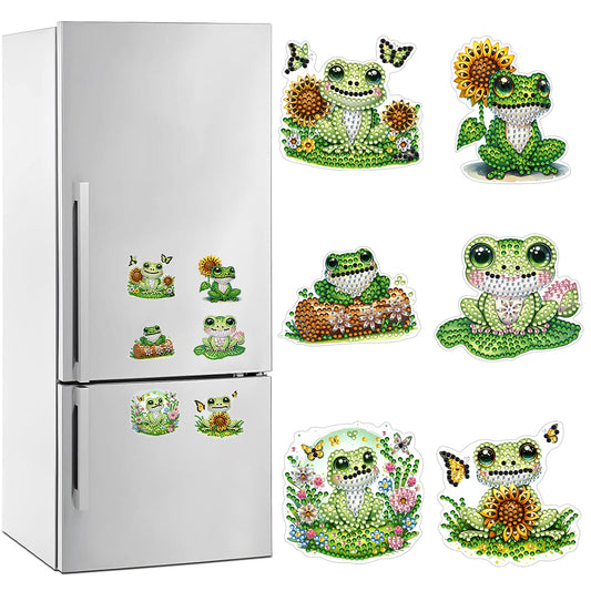 Special Shape Sunflower Frog Diamond Painting Cartoon Fridge Magnetic Stickers