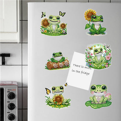 Special Shape Sunflower Frog Diamond Painting Cartoon Fridge Magnetic Stickers
