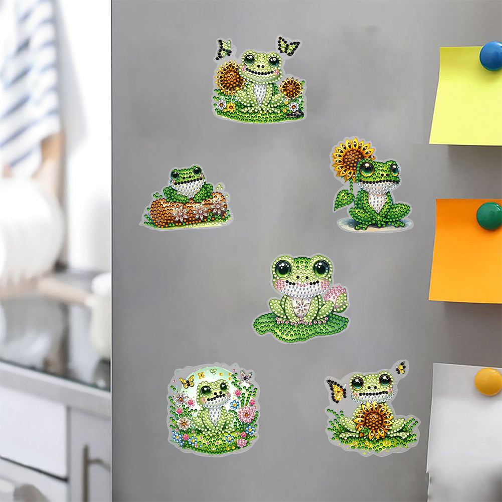 Special Shape Sunflower Frog Diamond Painting Cartoon Fridge Magnetic Stickers