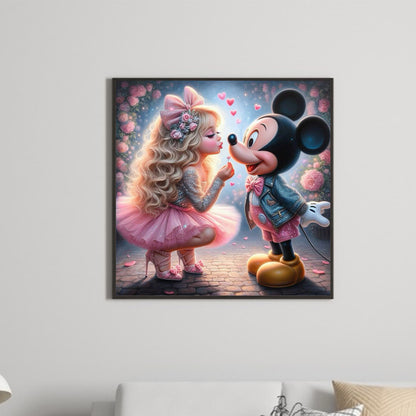 Girl And Mickey - Full Round Drill Diamond Painting 30*30CM