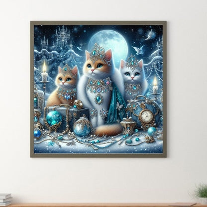 Three Rich Cats - Full Round Drill Diamond Painting 30*30CM