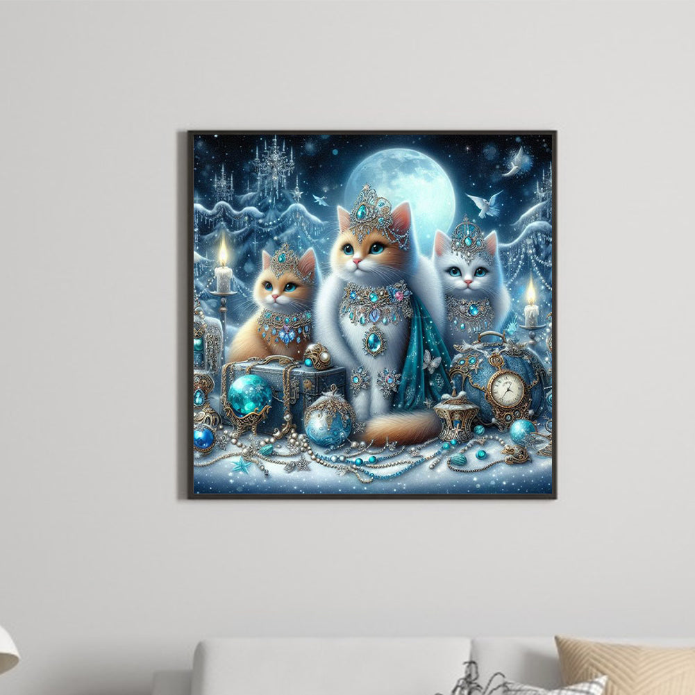 Three Rich Cats - Full Round Drill Diamond Painting 30*30CM