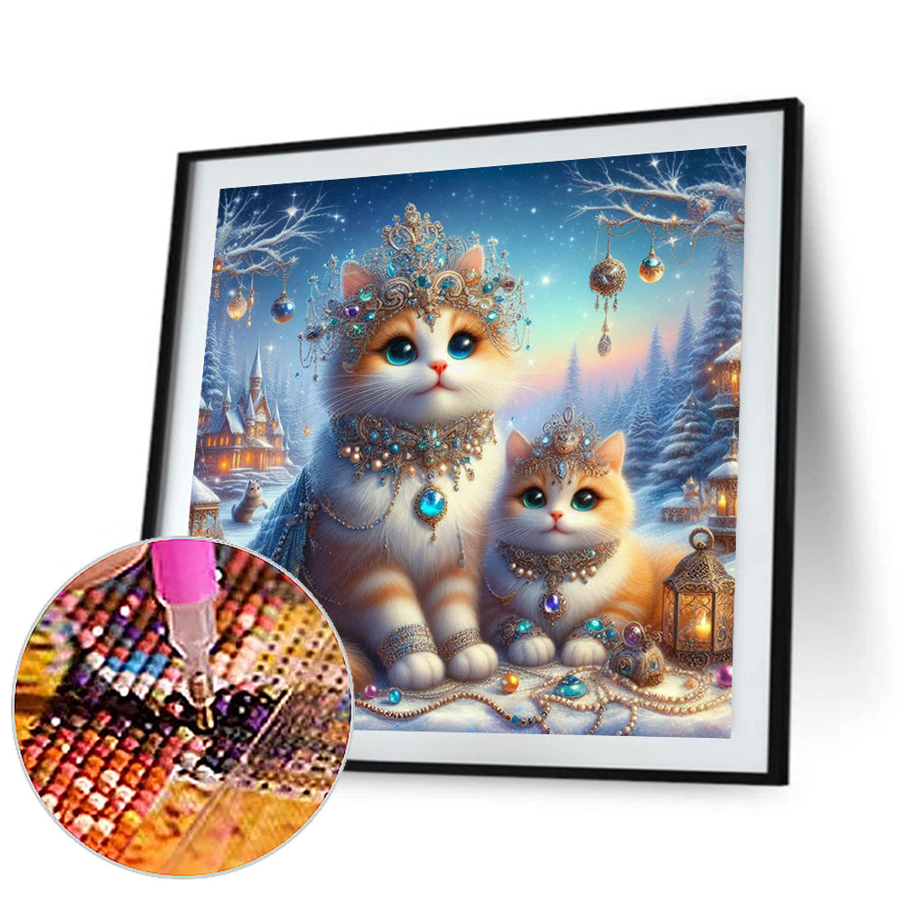 Diamond Orange Cat - Full Round Drill Diamond Painting 30*30CM