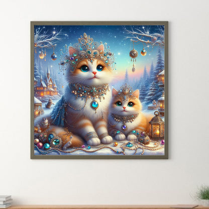 Diamond Orange Cat - Full Round Drill Diamond Painting 30*30CM