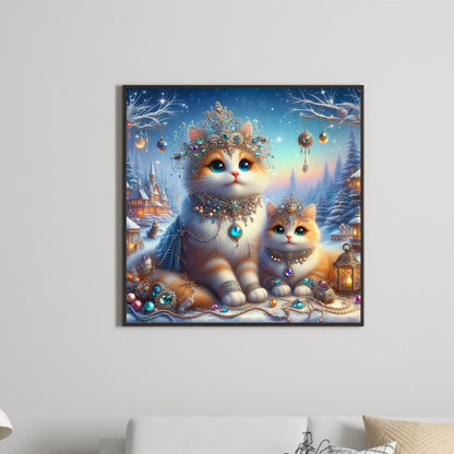 Diamond Orange Cat - Full Round Drill Diamond Painting 30*30CM