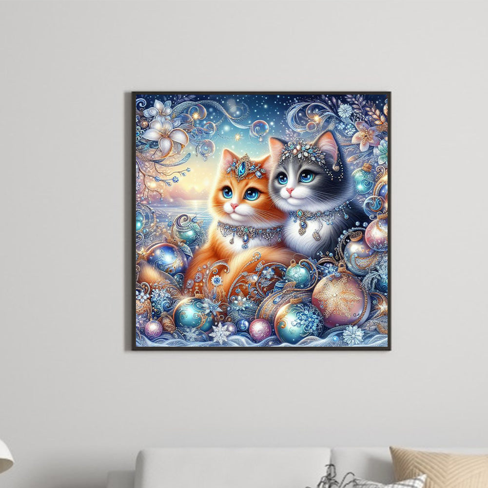 Gem Cat - Full Round Drill Diamond Painting 30*30CM