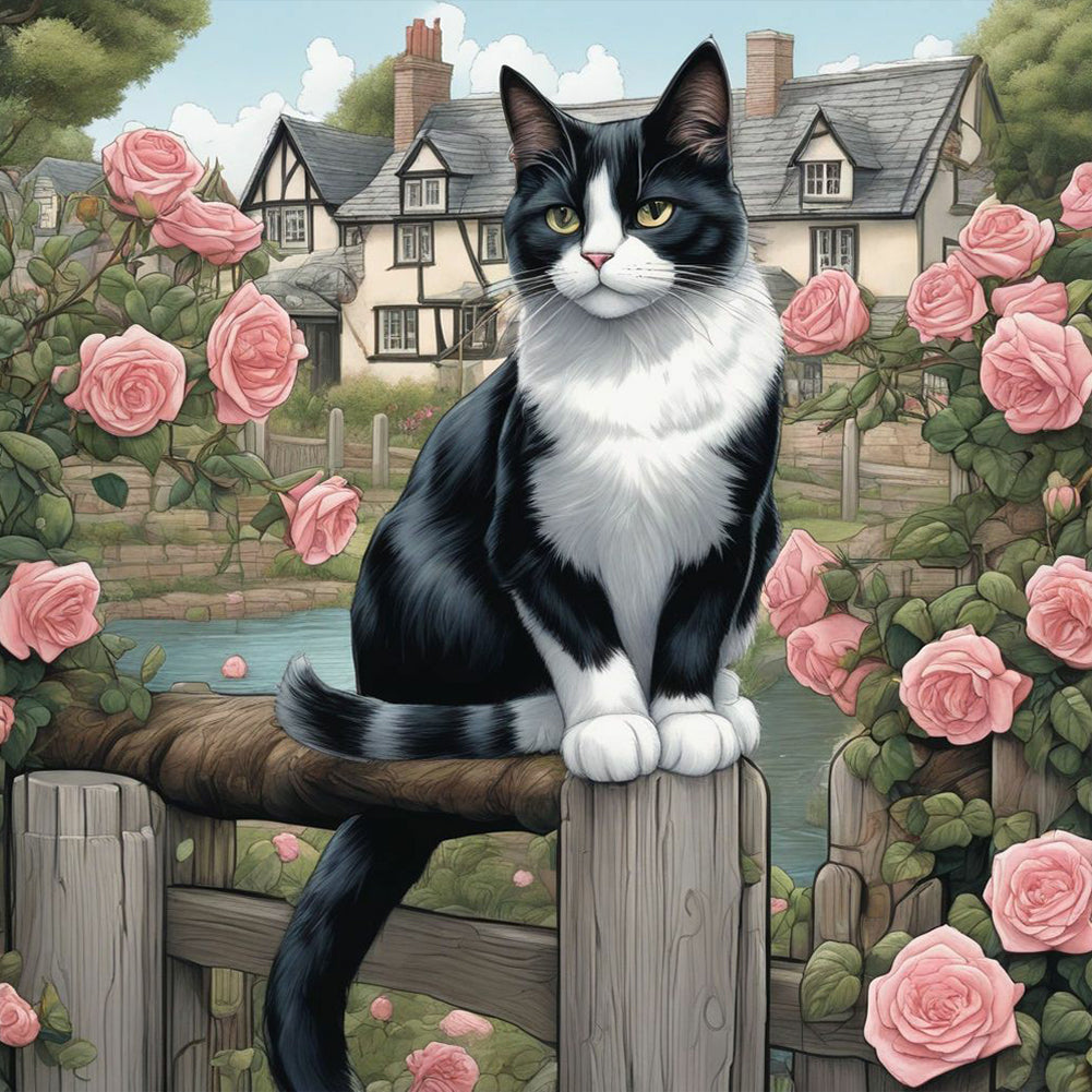 Country Cat - Full Round Drill Diamond Painting 30*30CM