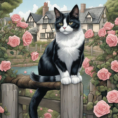 Country Cat - Full Round Drill Diamond Painting 30*30CM