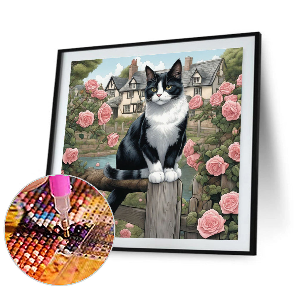 Country Cat - Full Round Drill Diamond Painting 30*30CM