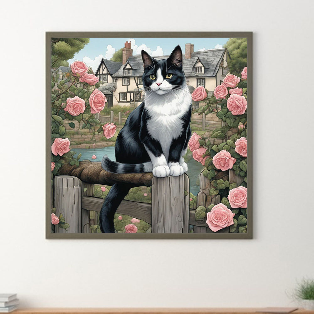 Country Cat - Full Round Drill Diamond Painting 30*30CM