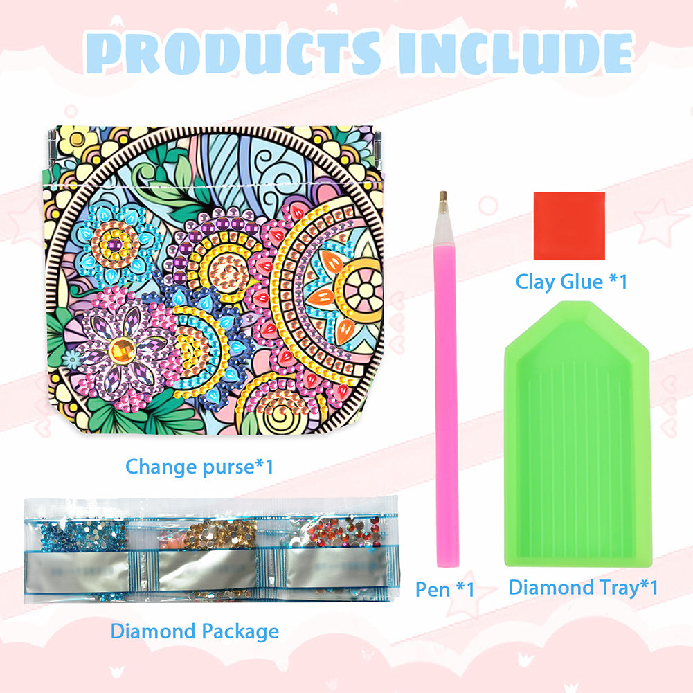 PU Partial Special Shaped Mandala 5D DIY Diamond Painting Wallet Gifts for Women