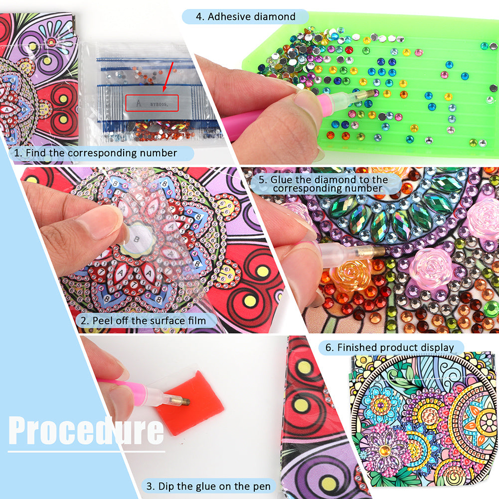 PU Partial Special Shaped Mandala 5D DIY Diamond Painting Wallet Gifts for Women