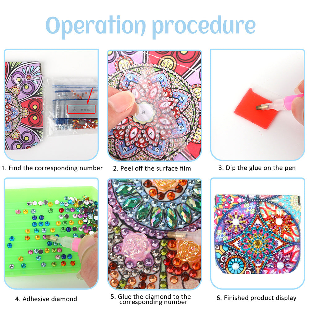 PU Partial Special Shaped Mandala 5D DIY Diamond Painting Wallet Gifts for Women