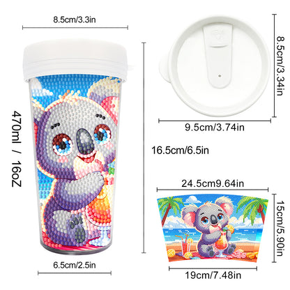 470ml Summer 5D Diamond Painting Decorate Water Bottle DIY Art for Boys Girls