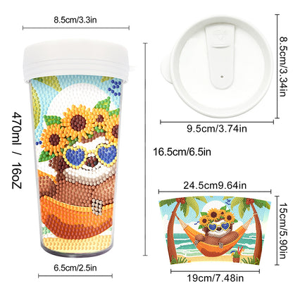 470ml Summer 5D Diamond Painting Decorate Water Bottle DIY Art for Boys Girls