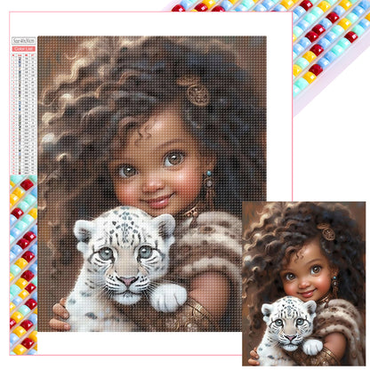 Leopard Girl - Full Square Drill Diamond Painting 30*40CM