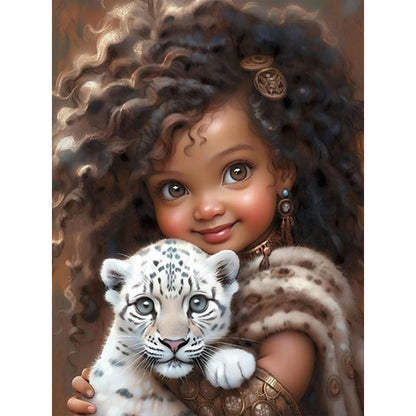 Leopard Girl - Full Square Drill Diamond Painting 30*40CM