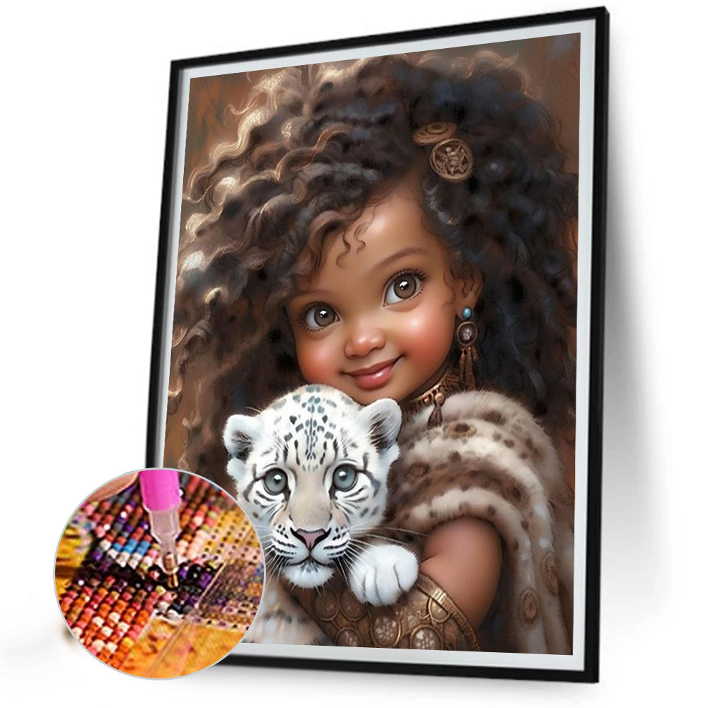 Leopard Girl - Full Square Drill Diamond Painting 30*40CM