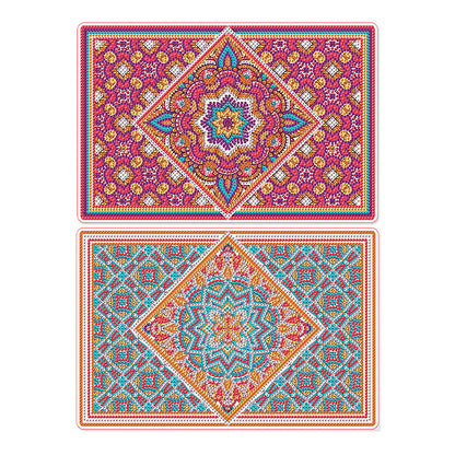 2Pcs Mandala Pattern Diamond Painting Placemat DIY Diamond Crafts Projects