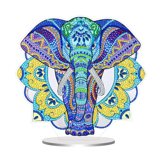 PVC Round Special Shaped Mandala Elephant Desktop 5D DIY Diamond Art Kits Decor