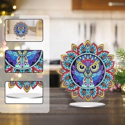 PVC Round Special Shaped Mandala Eagle Desktop 5D DIY Diamond Art Kits Decor