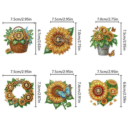 6Pcs Sunflower Diamond Painting Art Hooks Diamond Art Craft Wall Hooks for Wall