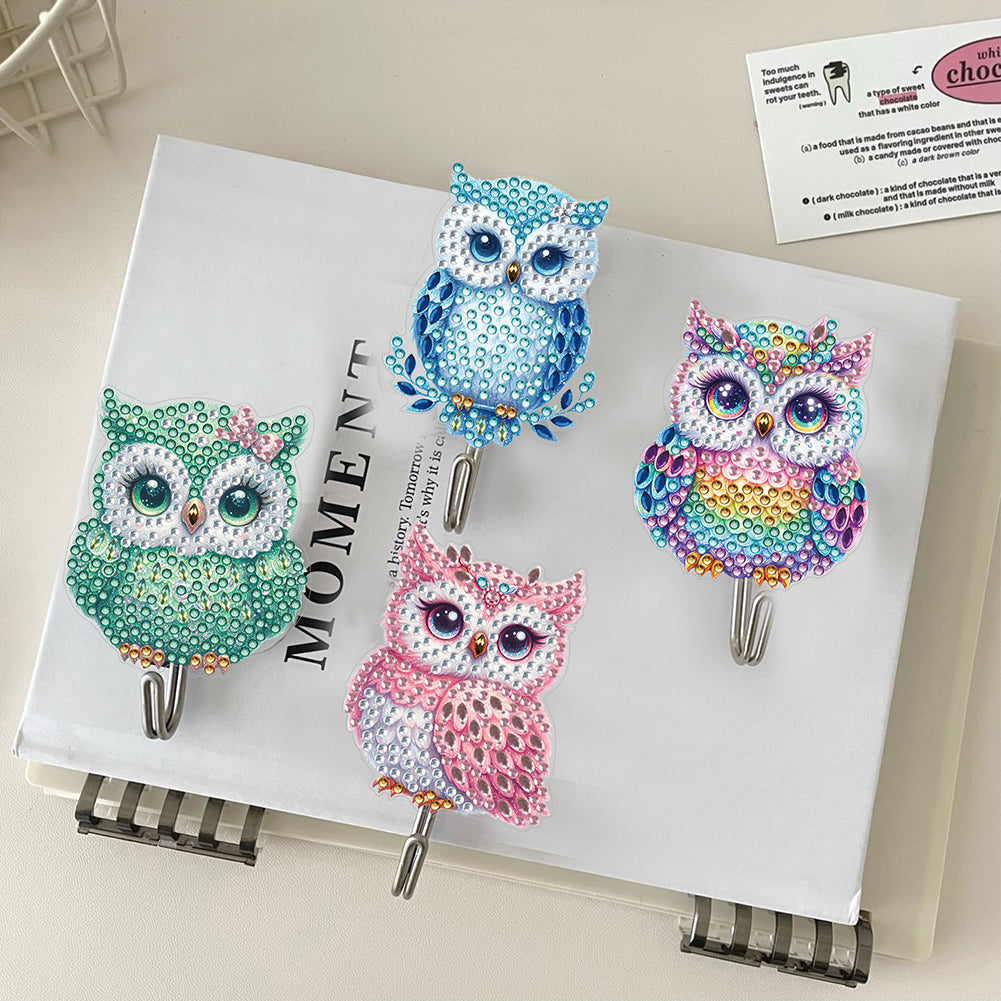 6Pcs Owl Diamond Painting Art Hooks Diamond Art Craft Wall Hooks for Home Decor