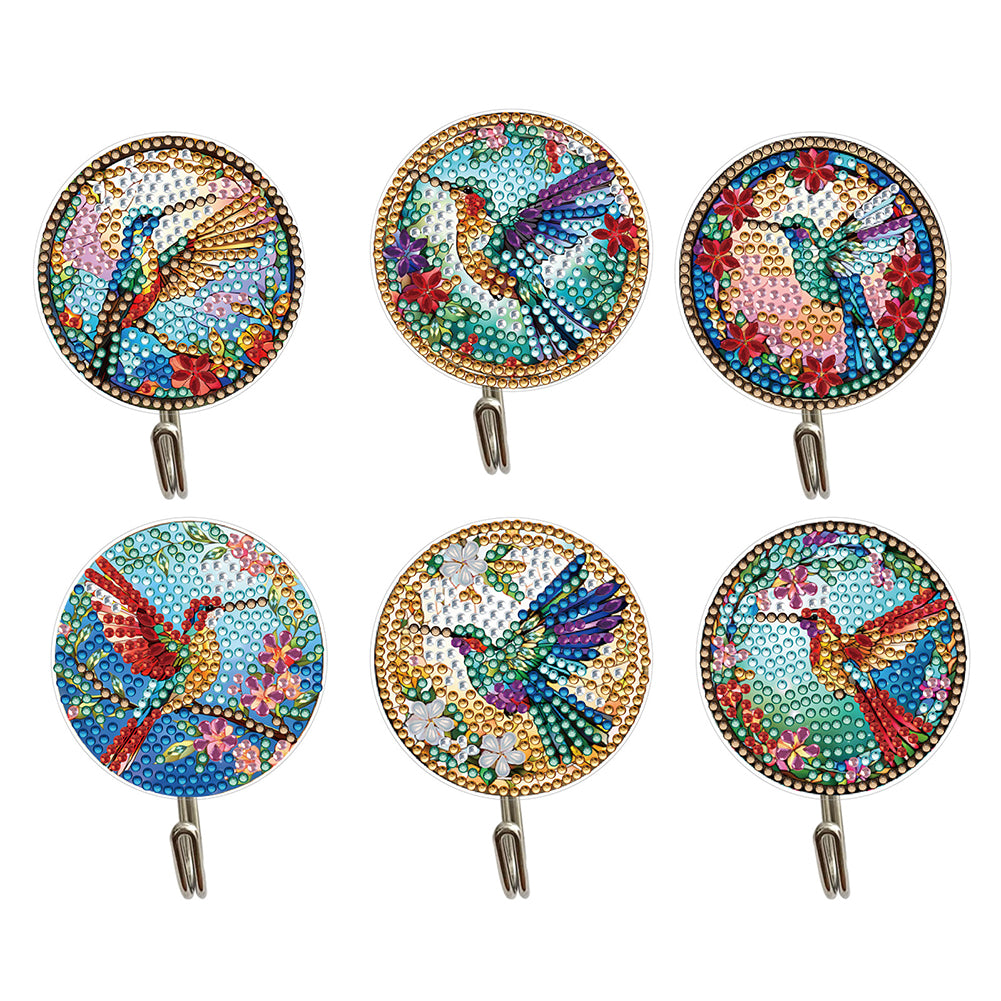 6Pcs Hummingbird Diamond Painting Art Hooks Diamond Art Craft Wall Hooks