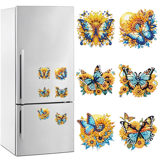 6Pcs Special Shape Butterfly Fridge Magnet Diamond Painting Magnets Refrigerator