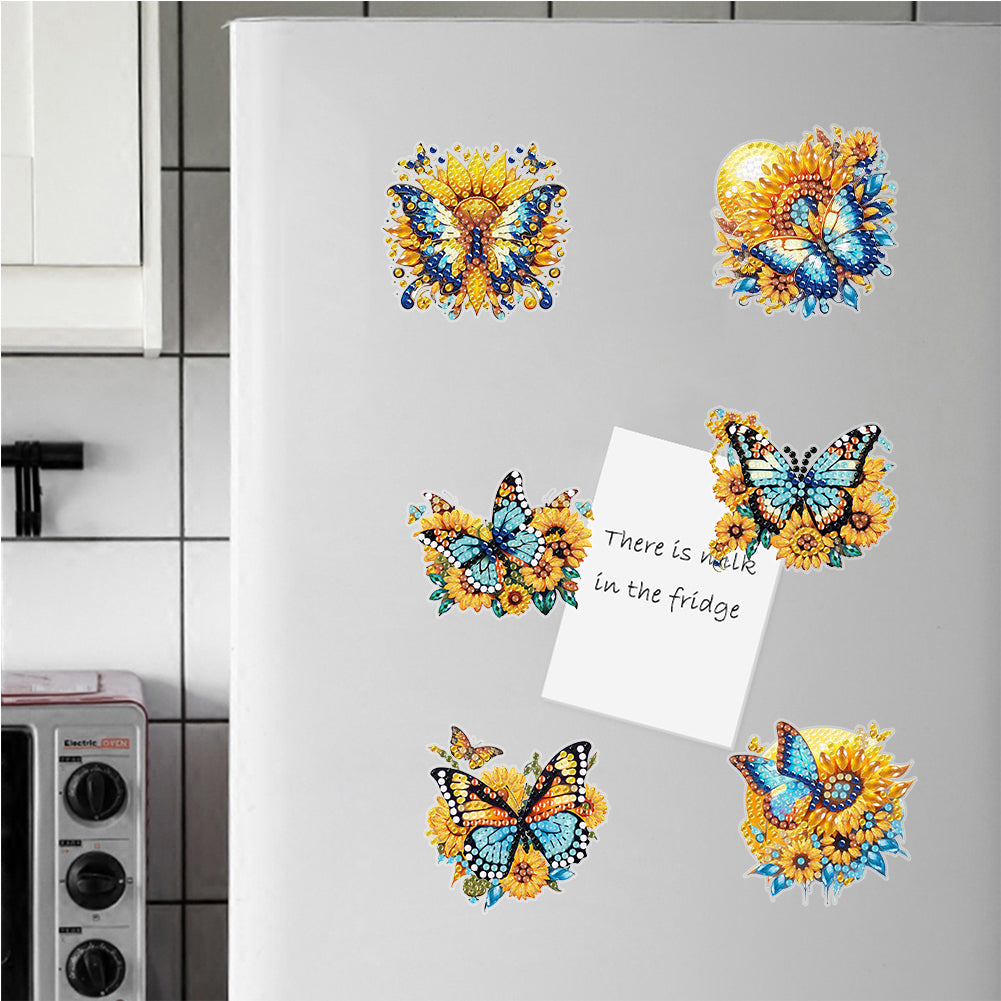 6Pcs Special Shape Butterfly Fridge Magnet Diamond Painting Magnets Refrigerator