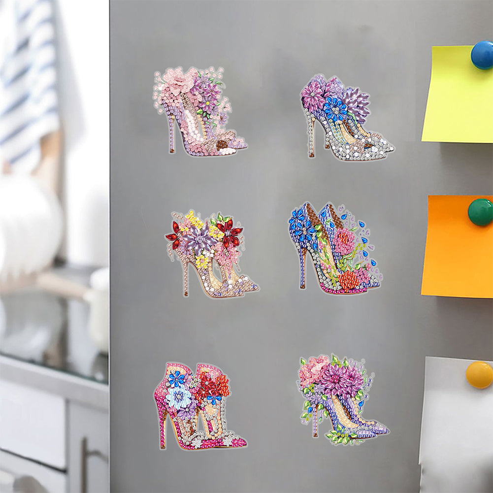 6Pcs Special Shape High Heel Fridge Magnet Diamond Painting Magnets Refrigerator