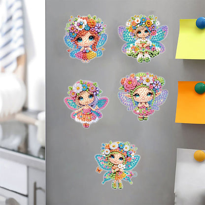 5Pcs Special Shape Cute Elf Fridge Magnet Diamond Painting Magnets Refrigerator