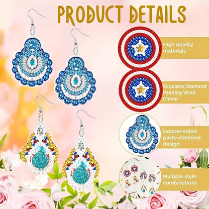 6 Pairs Irregular Pattern Double-Sided Diamond Art Earring Making Kit for Adults