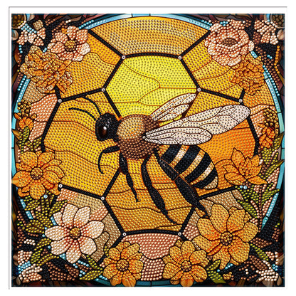 Stained Glass Bee DIY Creative Mosaic Sticker Craft Diamond Painting Sticker