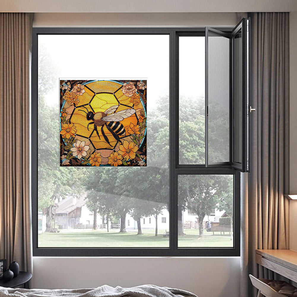 Stained Glass Bee DIY Creative Mosaic Sticker Craft Diamond Painting Sticker