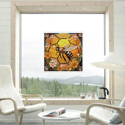 Stained Glass Bee DIY Creative Mosaic Sticker Craft Diamond Painting Sticker