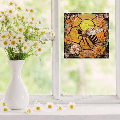 Stained Glass Bee DIY Creative Mosaic Sticker Craft Diamond Painting Sticker