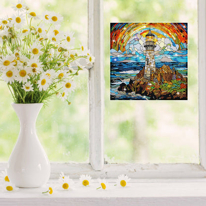 Stained Glass Lighthouse DIY Mosaic Sticker Craft Diamond Painting Sticker