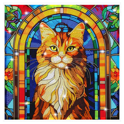 Stained Glass Cat DIY Creative Mosaic Sticker Craft Diamond Painting Sticker