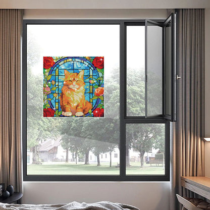 Stained Glass Cat DIY Creative Mosaic Sticker Craft Diamond Painting Sticker