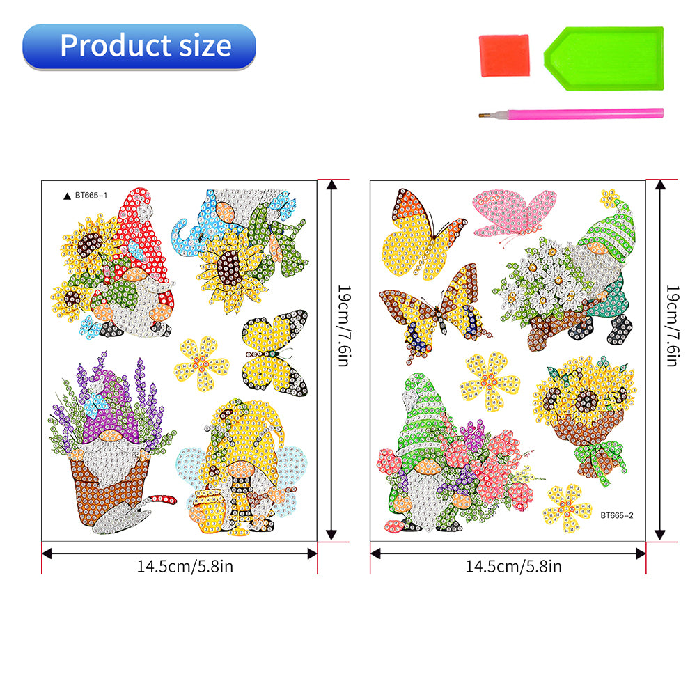 14Pcs Spring Goblin Diamond Painting Sticker Crystal Diamond Sticker for Kids