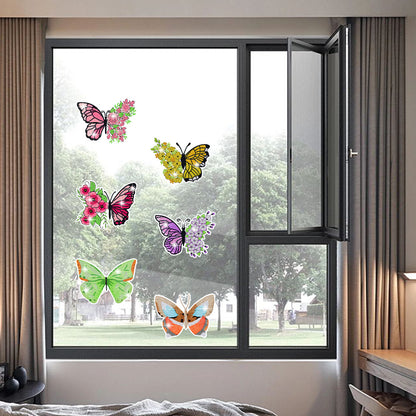 6Pcs Butterfly Diamond Painting Sticker Diamonds Mosaic Stickers (BT607)